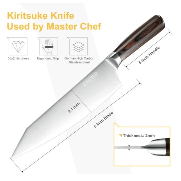 ENOWO:  2 pc  "MINIMALIST" - KNIFE & SCISSORS SET (Black) - Picture 4 of 9